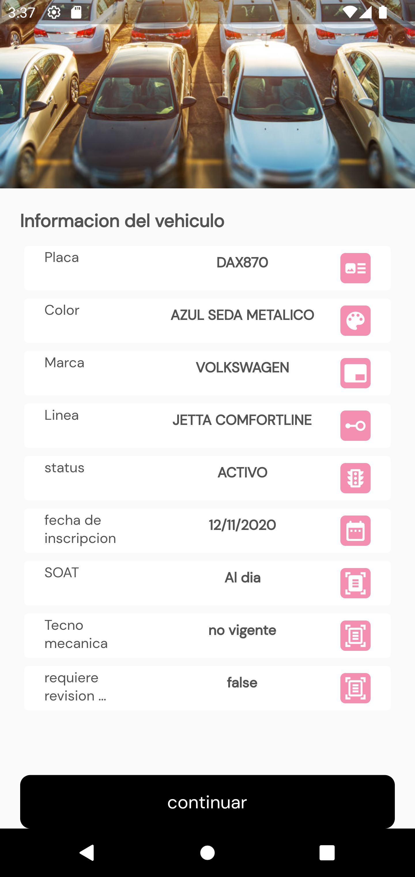 Perfil de conductor verificado en Wheels App