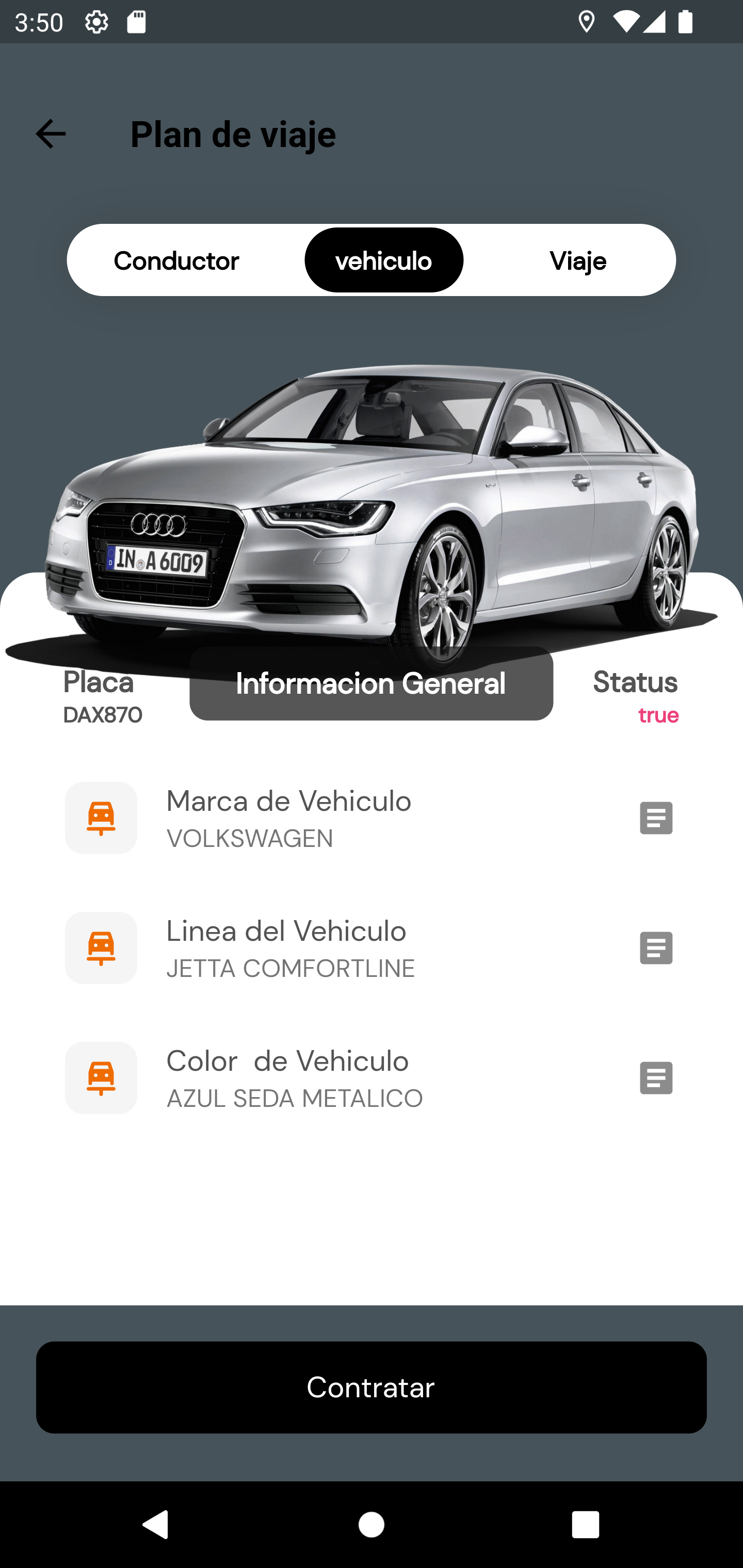 Detalle del viaje
